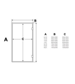 Doors for steam sauna AD STEAM BATH DOORS