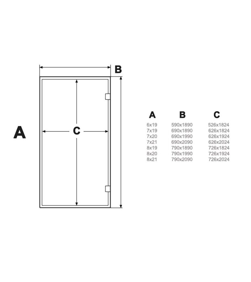 AD HÖYRYSAUNA OVI 7x20 PRONSSI