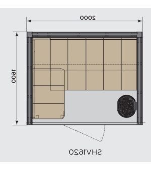 HARVIA Sauna Cabins SAUNA CABIN HARVIA VENTURA SHV1620, 1600x2000mm, SAUNA HEATER ON THE RIGHT SIDE HARVIA VENTURA