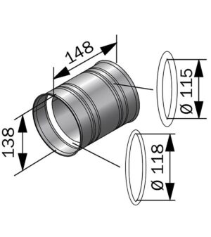 Smoke pipes HARVIA ADAPTER FOR STONE SMOKE PIPES, Ø115/118??