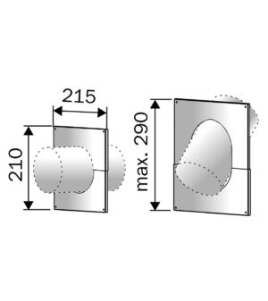 Smoke pipes DECORATIVE COVER, STAINLESS STEEL, Ø115MM-120MM