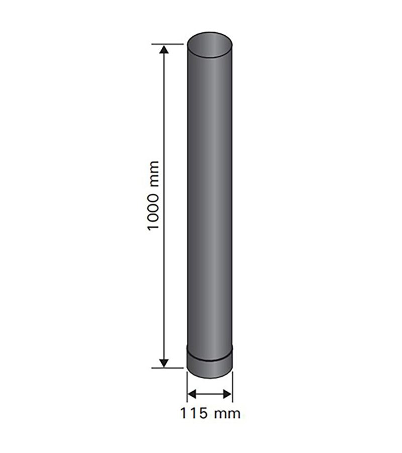 HARVIA WZ115100, SAVUPUTKI 1000mm, Ø115mm, RUOSTUMATON TERÄS