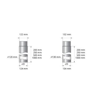 Smoke pipes HARVIA SMOKE PIPE FOR WOOD BURNING STOVE, 500MM, Ø115MM HARVIA SMOKE PIPE FOR WOOD BURNING STOVE, 500MM, Ø115MM