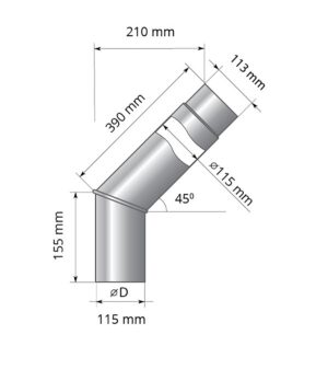 Smoke pipes HARVIA BENT PIPE FOR WOODBURNING STOVE 90°, Ø115MM HARVIA BENT PIPE FOR WOODBURNING STOVE 90°, Ø115MM