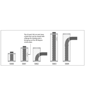 Additional equipment IKI 5000, MESH 300mm, WITH SMOKE PIPE 350mm, STAINLESS STEEL IKI 5000
