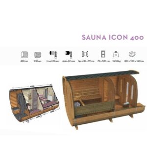 SAUNAINTER Sauna Outdoor SAUNA HOUSE ICON 400