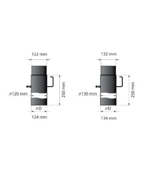 Smoke pipes SMOKE PIPE DAMPER, Ø130MM