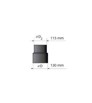 Smoke pipes ADAPTER FOR STOVE SMOKE PIPE, Ø130/115MM